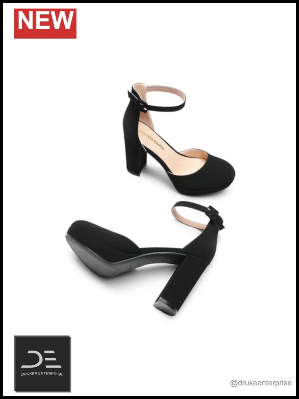 Chunky Platform Heels for Women Closed Toe Mary Jane Ankle Strap Block Heel - Picture 5 of 6